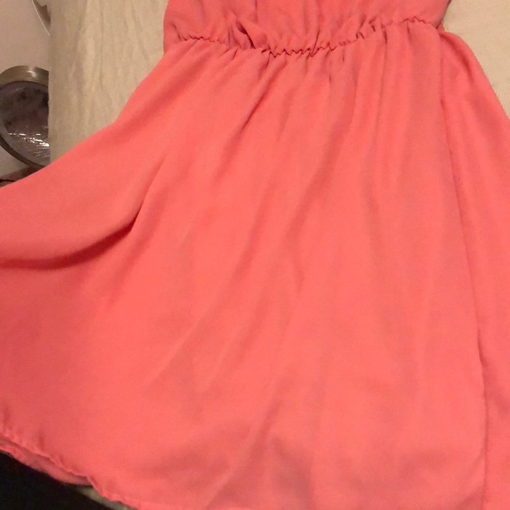 Pink dress lace back